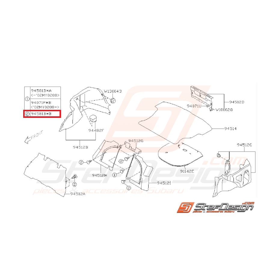 Clips pare-choc avant WRX/STI 08-10