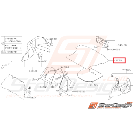 Tapis de coffre subaru STI 01-07