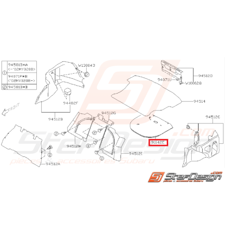 Couvercle roue de secours impreza GT et WRX/STI 01-07