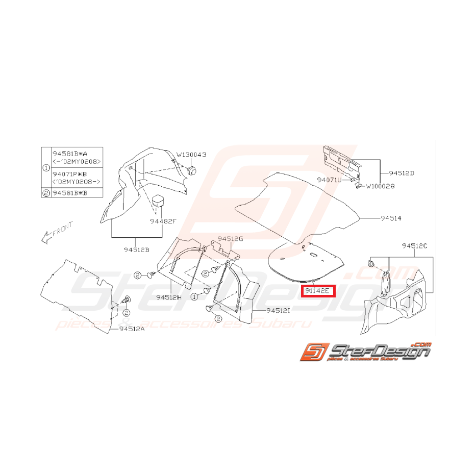 Couvercle roue de secours impreza GT et WRX/STI 01-07