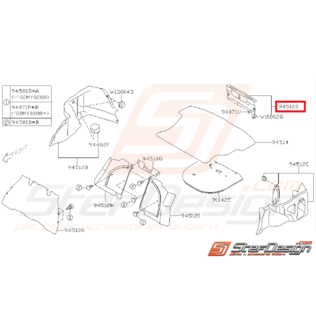 Garniture de malle arrière WRX/STI 01-07