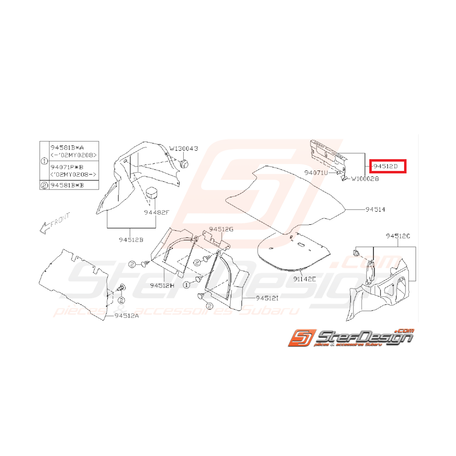 Garniture de malle arrière WRX/STI 01-07 Garniture de malle arrière WRX/STI 01-07