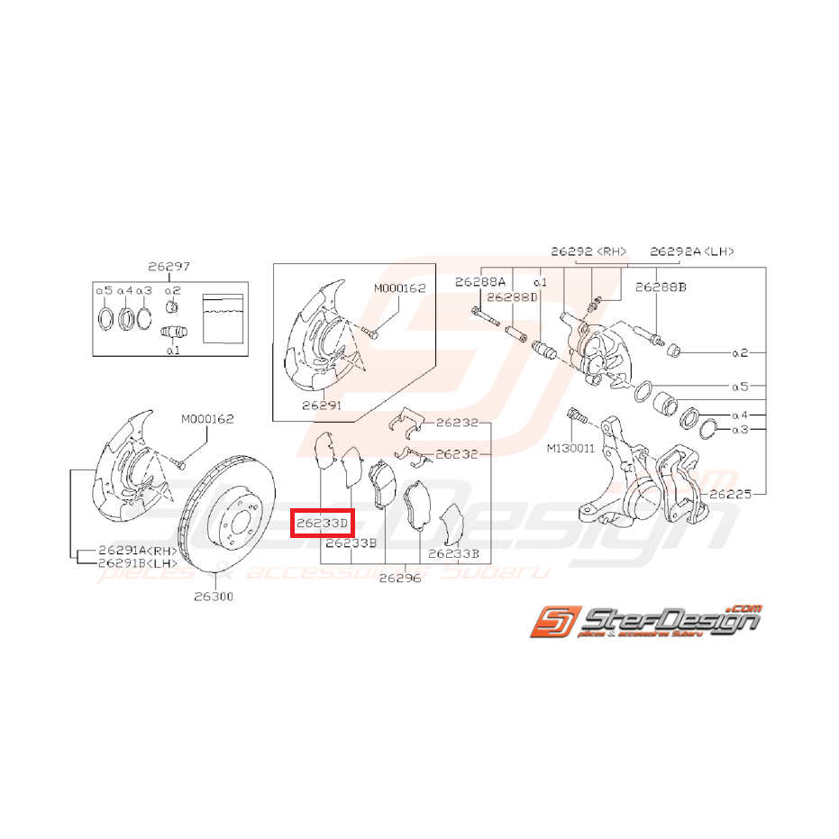 Entretoise extérieur plaquette de frein avant IMPREZA GT 95-98 Entretoise extérieur plaquette de frein avant IMPREZA GT 95-98