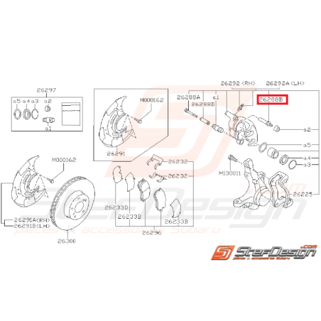 Broche guide frein avant GT 94-96