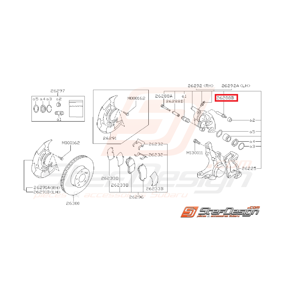 Broche guide frein avant GT 94-96