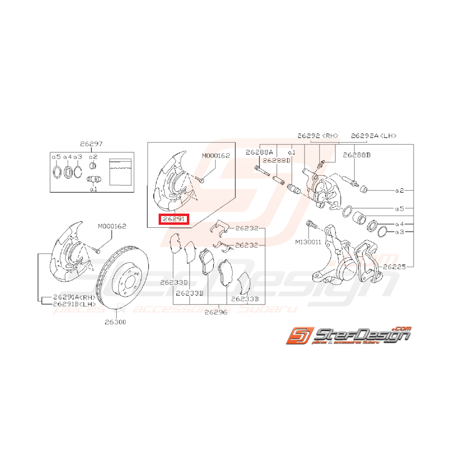 Flasque disque avant subaru GT 97-98