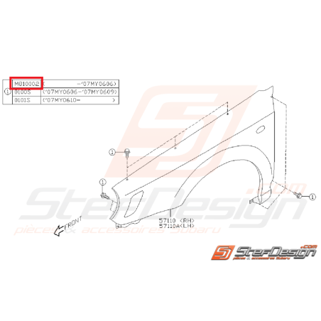 Vis porte avant GT 96 STI 03-05