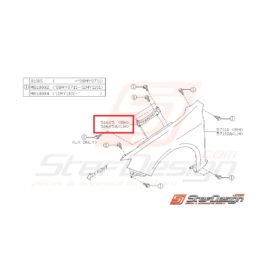 Supports d'aile avant STI/WRX 08-14 Supports d'aile avant STI/WRX 08-14