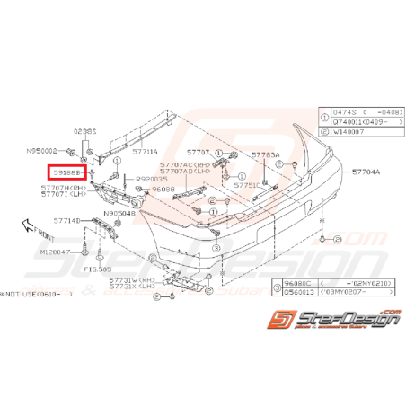 Clips support de pare choc arrière WRX/STI 01-07