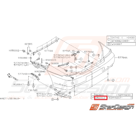 Vis de fixation de pare choc arrière WRX/STI 04-07