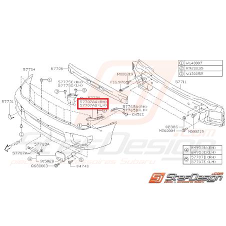 Support de pare-choc latéral WRX/STI 01-02