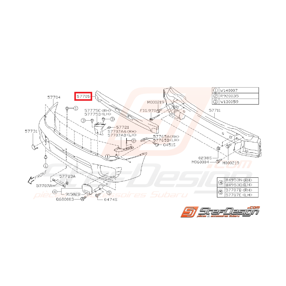 Absorbeur pare choc avant subaru impreza WRX/STI 01-02