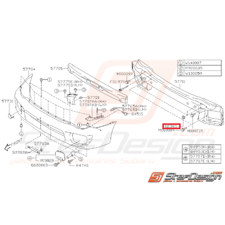 Écrou traverse de renfort pare-choc WRX/STI 01-05 Écrou traverse de renfort pare-choc WRX/STI 01-05