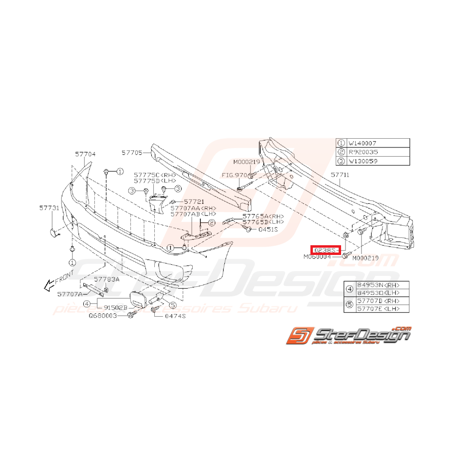 Écrou traverse de renfort pare-choc WRX/STI 01-05