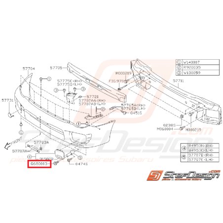 Vis pare choc avant STI 01-02