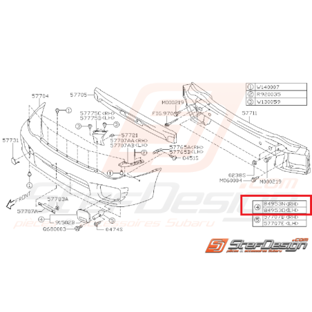 Cache anti brouillard subaru STI 01-02