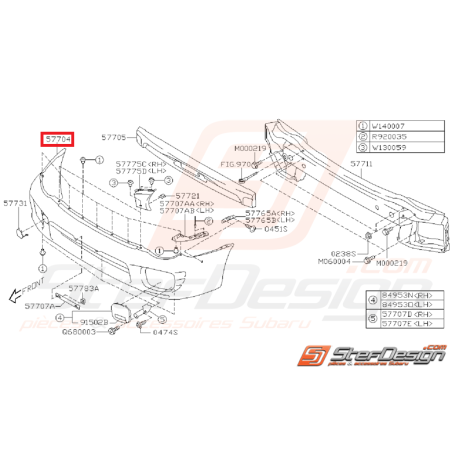 Pare choc avant subaru WRX/STI 01-02