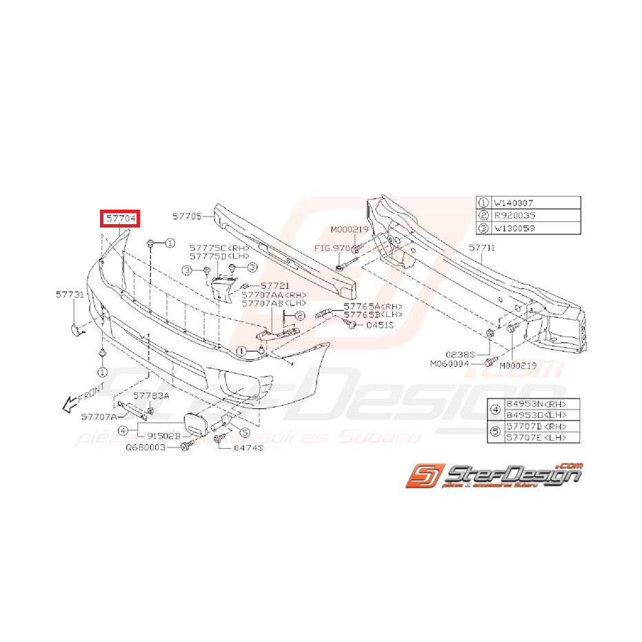 Pare choc avant subaru WRX/STI 01-02