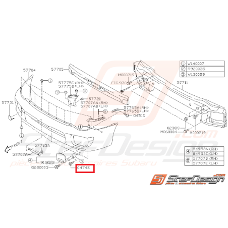 Vis pare choc avant GT 99-00