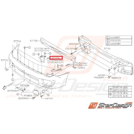 Fixation d'écope d'air WRX 01-02