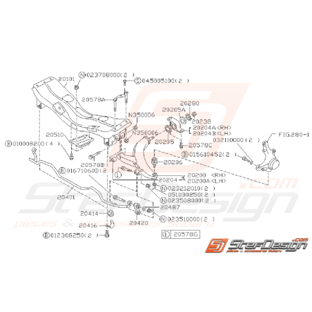 Ensemble Train Avant Subaru Impreza GT 1999 - 2000