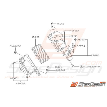 Ensemble Boite a Air SUBARU GT 1997 - 2000