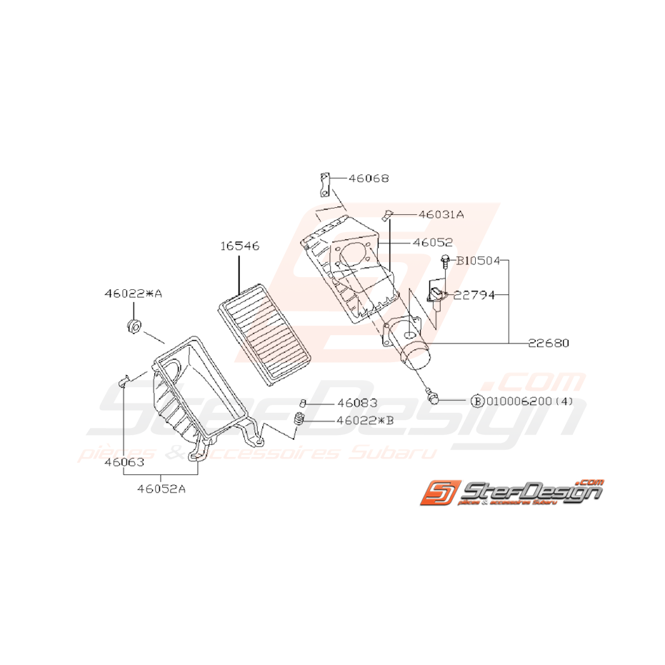 Ensemble Boite a Air SUBARU GT 1997 - 2000