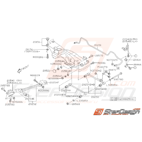 Ensemble Train Arrière Subaru STI 2005 - 2007