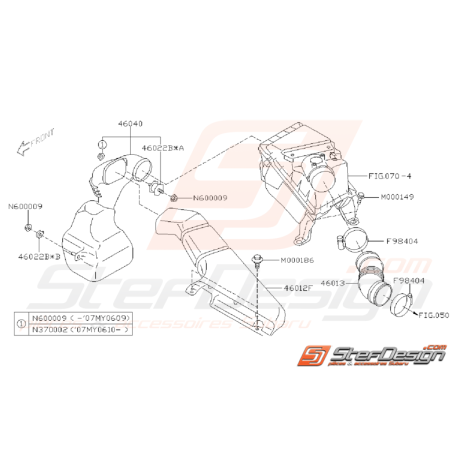 Ensemble Conduit de Boite à Air Subaru WRX STI 2001 - 2007