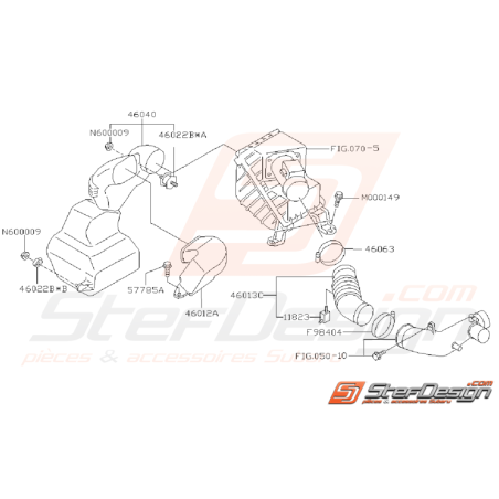 Ensemble Conduit de Boite a Air Subaru GT 1999 - 2000