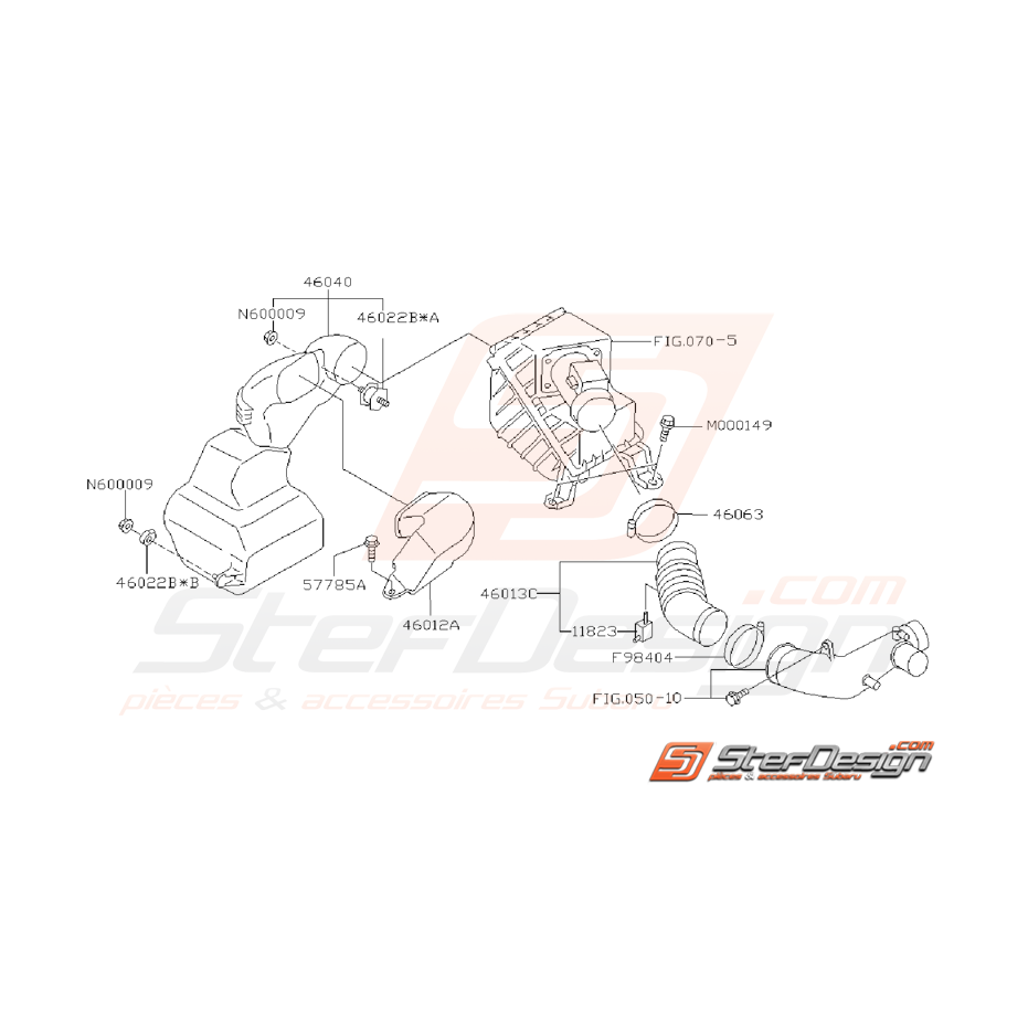 Ensemble Conduit de Boite a Air Subaru GT 1999 - 2000 Ensemble Conduit de Boite a Air Subaru GT 1999 - 2000