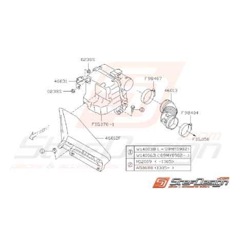 Ensemble Conduit Boite a Air Subaru WRX STI 2008 - 2014