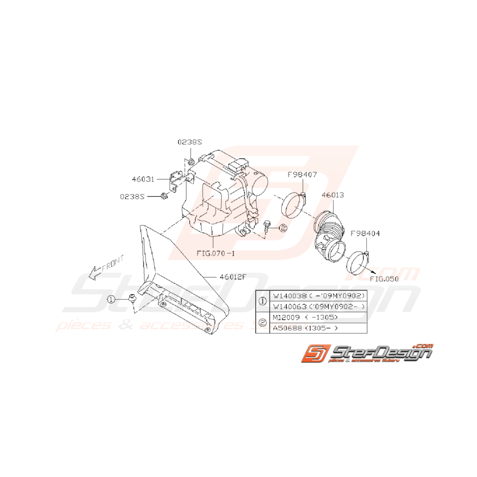Ensemble Conduit Boite a Air Subaru WRX STI 2008 - 2014