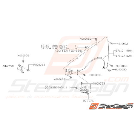 Ensemble Aile Avant Subaru Impreza GT 1993 - 2000