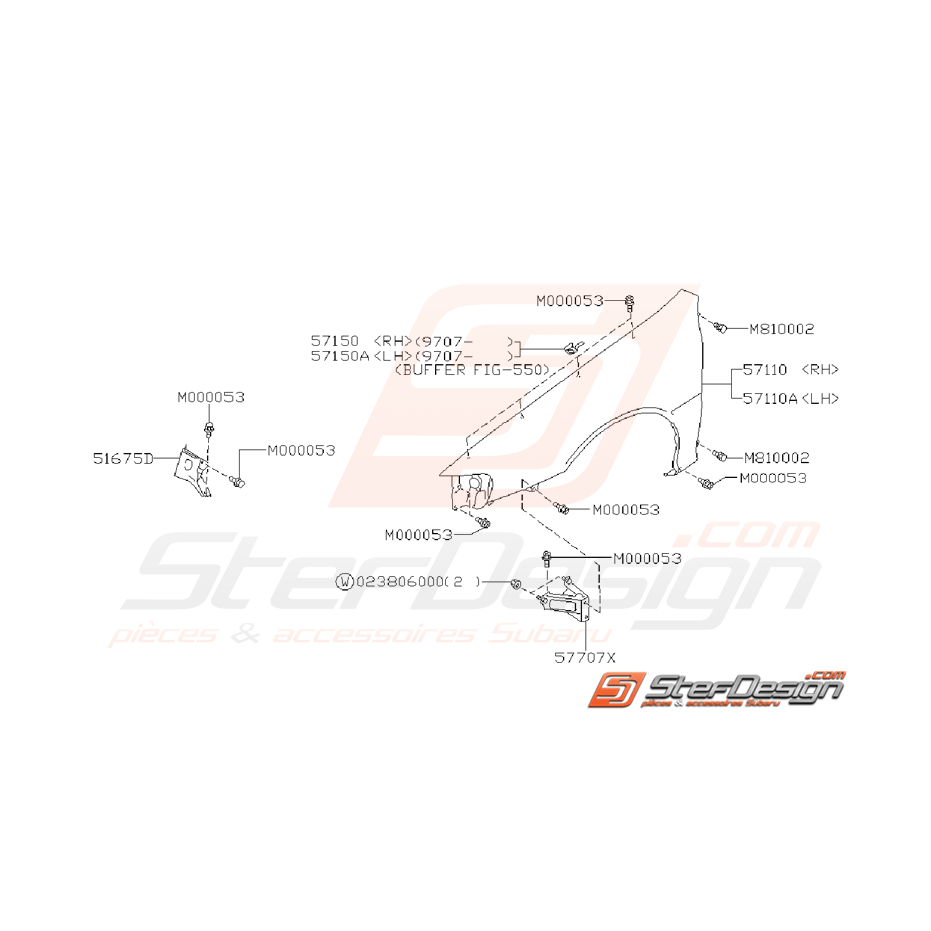 Ensemble Aile Avant Subaru Impreza GT 1993 - 2000
