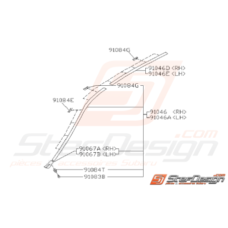 Ensemble Baguette de Toit Subaru GT 1993 - 2000 Break