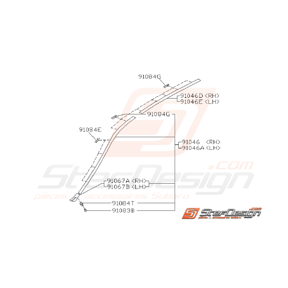 Ensemble Baguette de Toit Subaru GT 1993 - 2000 Break