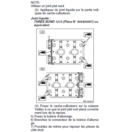 Joint couvre culasse droit GT 01/01/1999 à 2000 et WRX 2001-2005