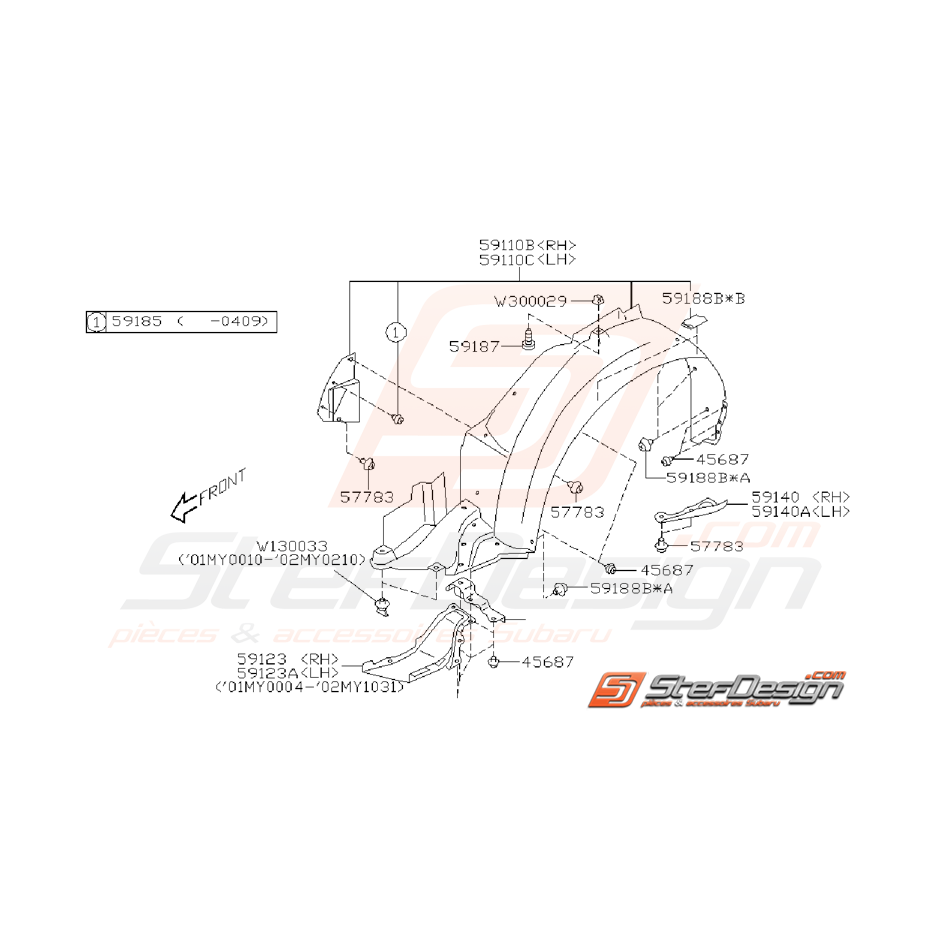 Passage de roue STI/WRX 2001-2002 Passage de roue STI/WRX 2001-2002