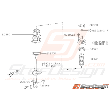 Ensemble Amortisseur Arrière Subaru STI 2001 - 2002