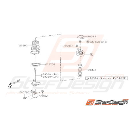 Ensemble Amortisseur Arrière Subaru STI 2003