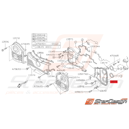 Carter Distribution Arrière Gauche Subaru GT 01/12/97 - 30/06/99