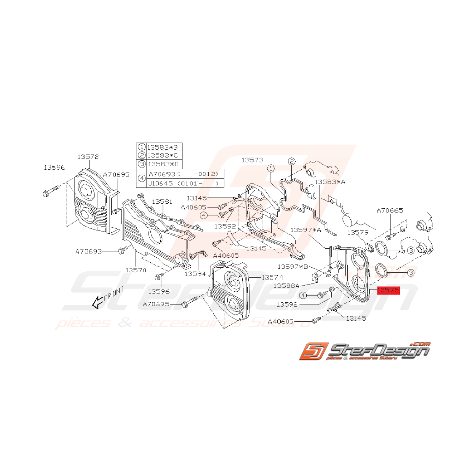 Carter Distribution Arrière Gauche Subaru GT 01/12/97 - 30/06/99