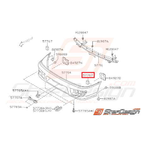 Isolant pare choc avant IMPREZA GT 99-00