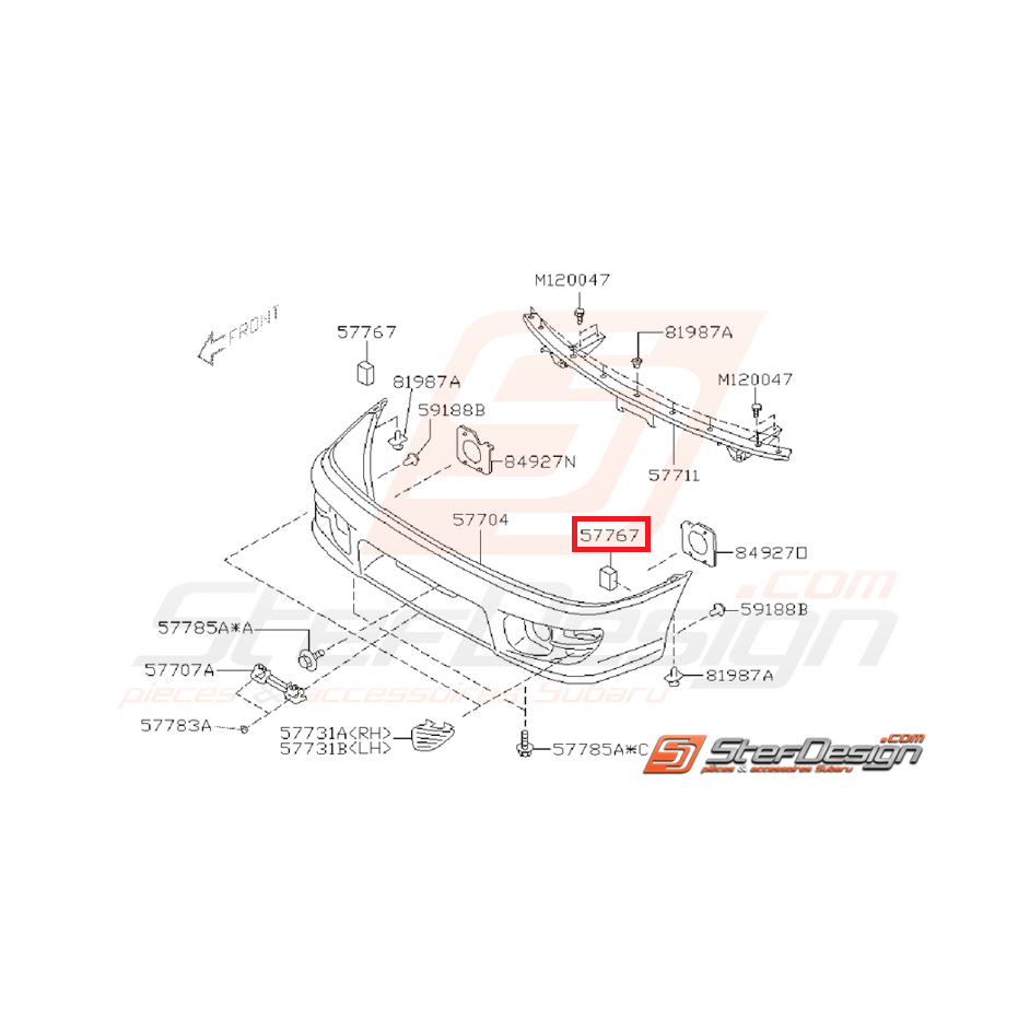 Isolant pare choc avant IMPREZA GT 99-00 Isolant pare choc avant IMPREZA GT 99-00