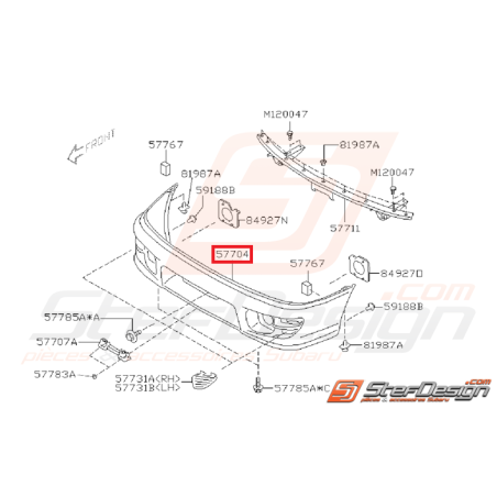 Pare choc avant origine subaru impreza GT 99-00