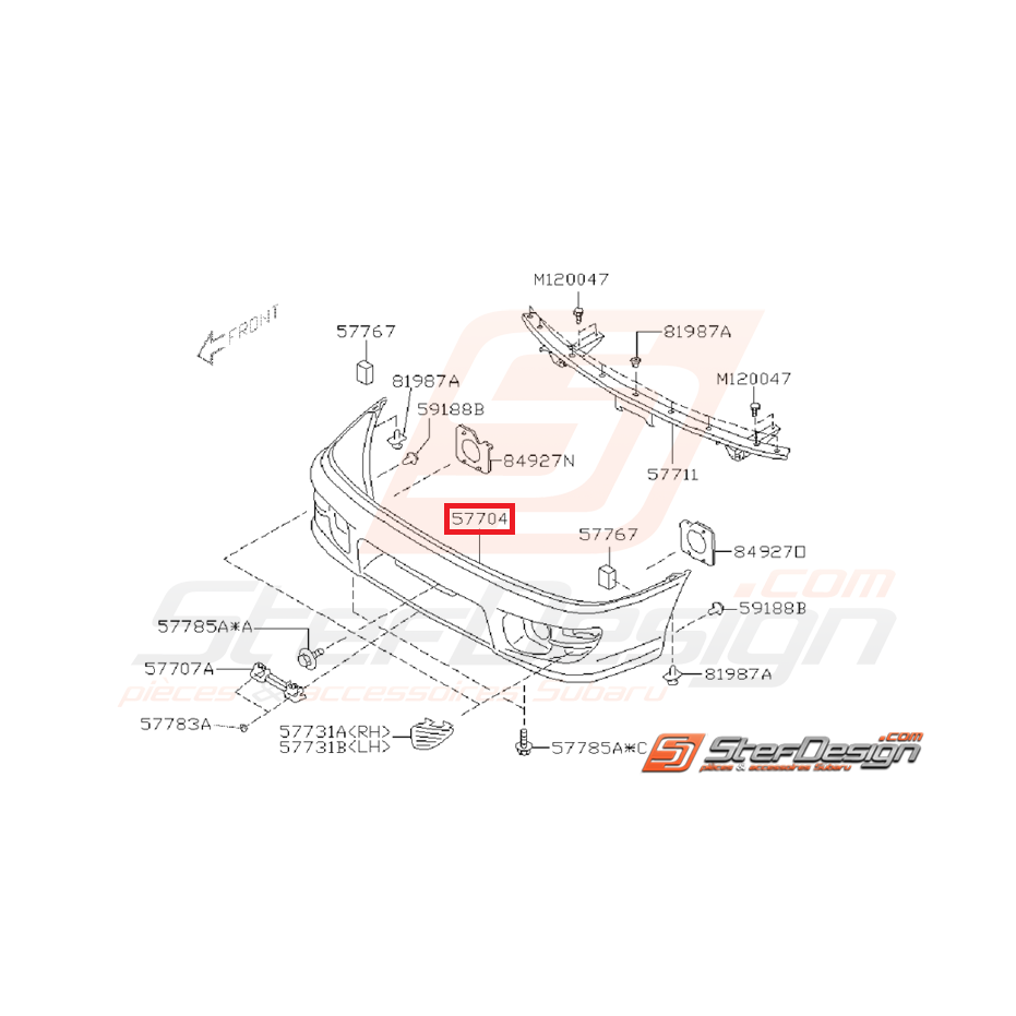 Pare choc avant origine subaru impreza GT 99-00