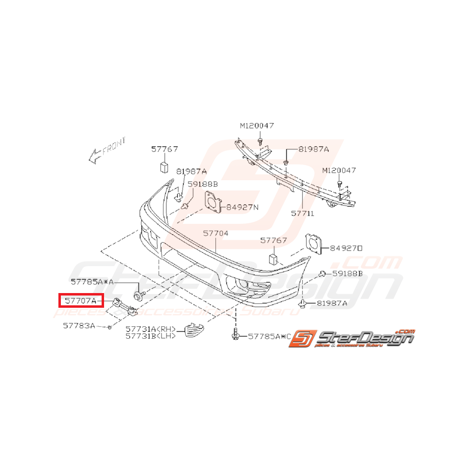 Support plaque d’immatriculation avant SUBARU GT 99-00 WRX/STI 01-05  Support plaque d’immatriculation avant SUBARU GT 99-00 WRX/STI 01-05