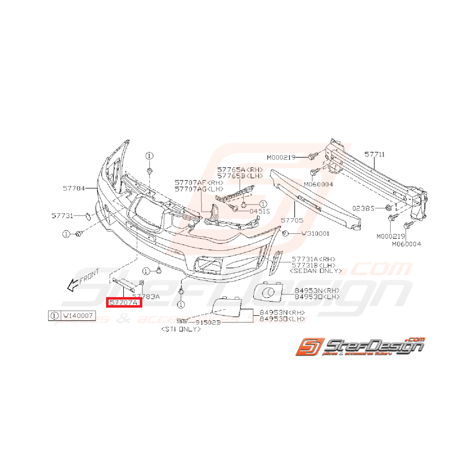 Support plaque d’immatriculation avant SUBARU GT 99-00 WRX/STI 01-05  Support plaque d’immatriculation avant SUBARU GT 99-00 WRX/STI 01-05