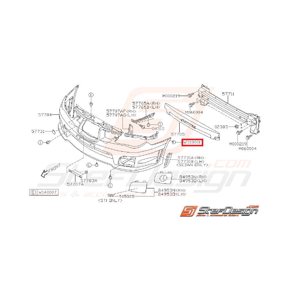 Rivet fixation de pare choc WRX/STI 06-07 Rivet fixation de pare choc WRX/STI 06-07